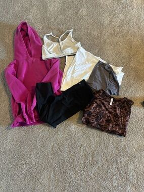 LULULEMON, ALO & Atheleta Lululemon Pink Hoodie & ALO White Sports Bra